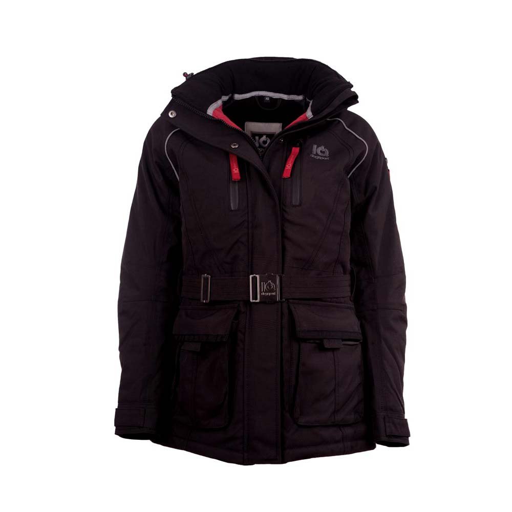 Winterjacke für Hundehalter Damen Schwarz Herausnehmbare Futtertasche