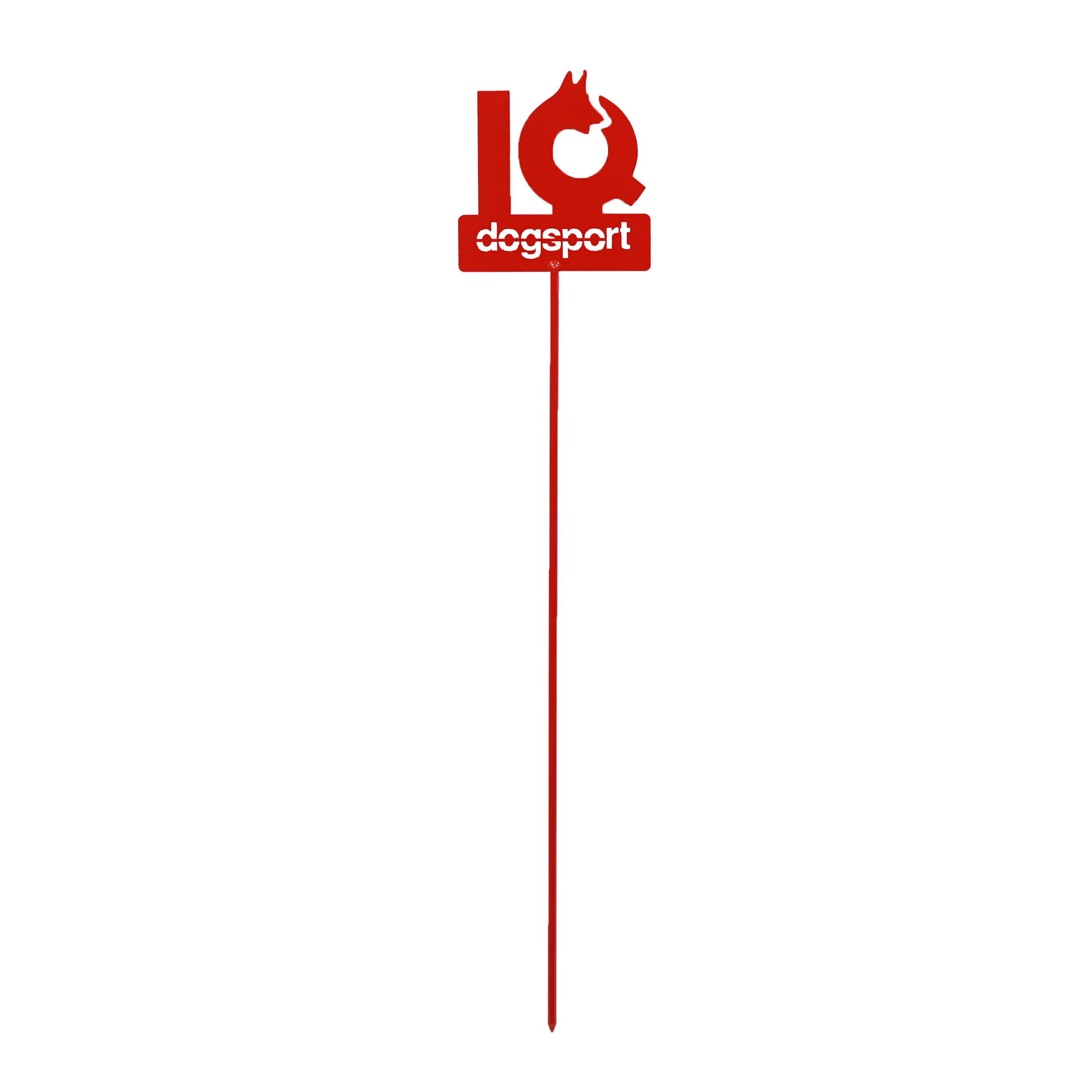 Fährtentafel rot mit IQ Dogsport Logo