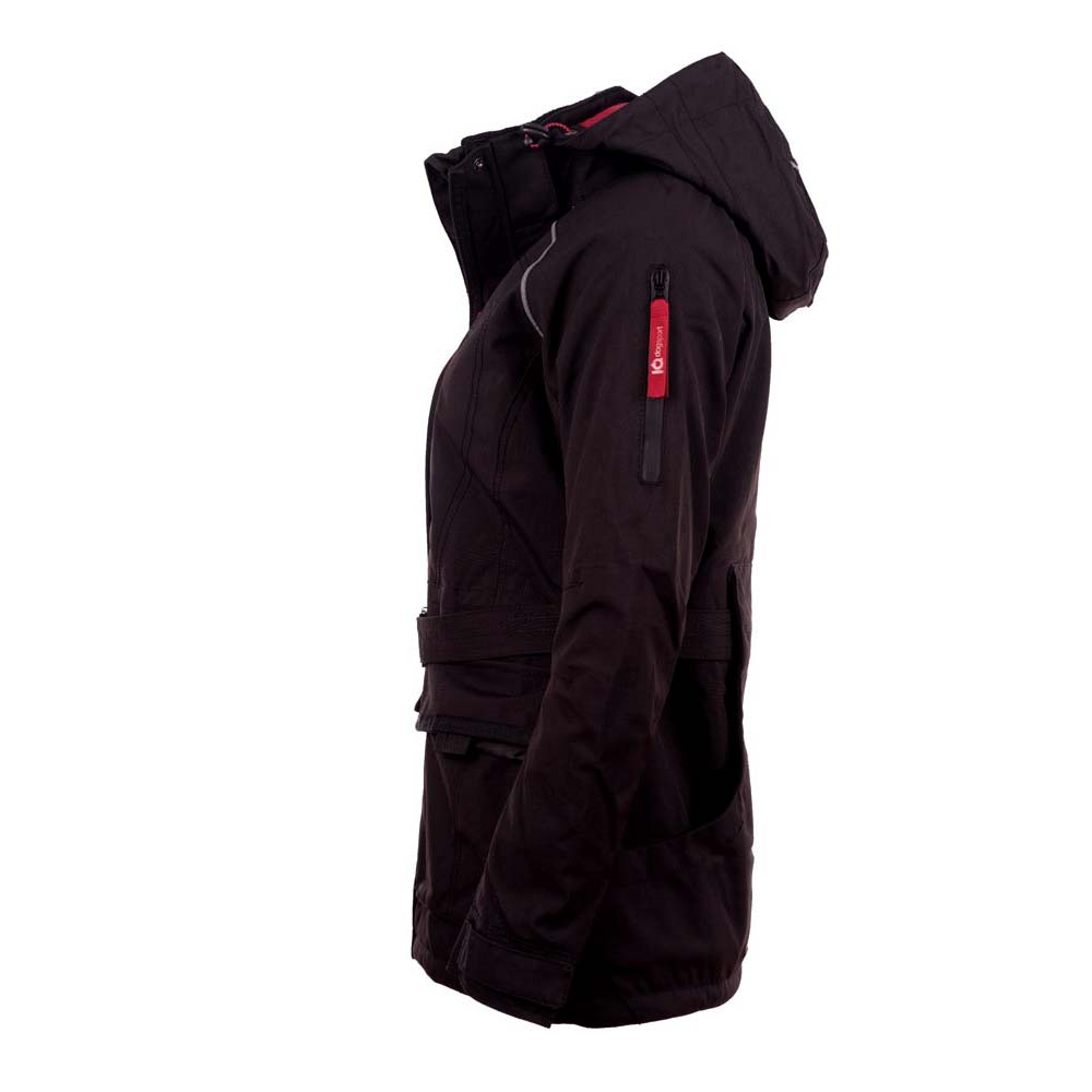 Winterjacke für Hundehalter Damen Schwarz Seitenansicht