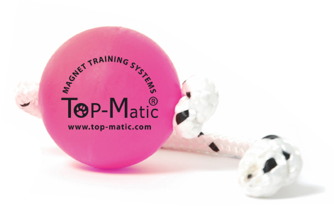 Magnetball mit Schnur pink
