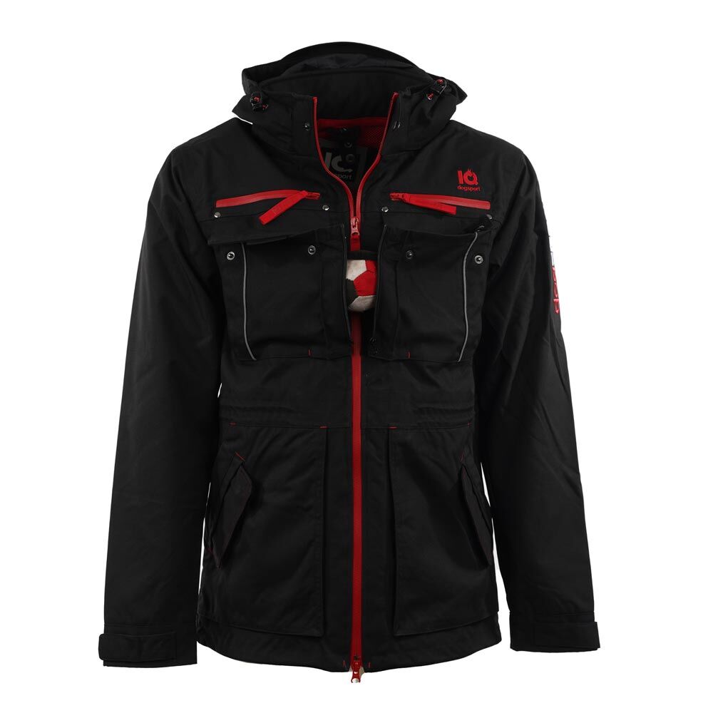 Trainingsjacke Front verbundene Brusttasche Klett
