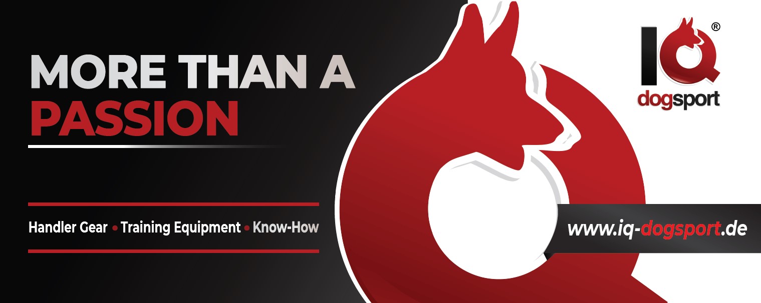 Banner mit IQ Dogsport Logo und Slogan "More than a Passion"